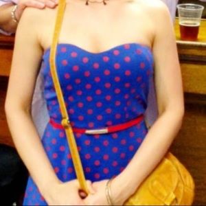 pink/red blue polka dot sweetheart pinup dress